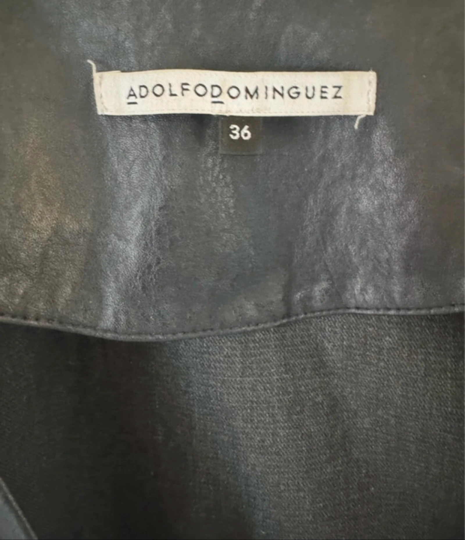 Adolfo Dominguez leatherlook wikkeljurk marineblauw S 36 – photo 10